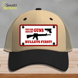 Bullets First Novelty License Plate Hat Mesh / Khaki|Black