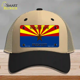 Whiskey Row Prescott Arizona Novelty License Plate Hat Mesh / Khaki|Black