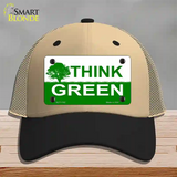 Think Green Novelty License Plate Hat Mesh / Khaki|Black