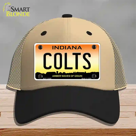 Indiana Colts Novelty License Plate Hat Mesh / Khaki|Black