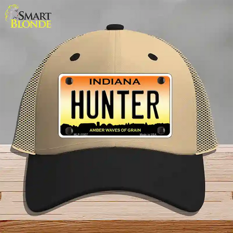 Hunter Indiana Novelty License Plate Hat Mesh / Khaki|Black