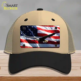 Soaring Eagle Flag Novelty License Plate Hat Mesh / Khaki|Black