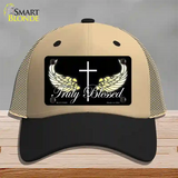 Truly Blessed Novelty License Plate Hat Mesh / Khaki|Black