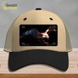 Eagle American Flag Novelty License Plate Hat Mesh / Khaki|Black