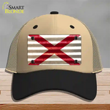 Alabama Corrugated Flag Novelty License Plate Hat Mesh / Khaki|Black