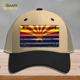 Arizona Corrugated Flag Novelty License Plate Hat Mesh / Khaki|Black