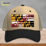 Maryland Corrugated Flag Novelty License Plate Hat Mesh / Khaki|Black