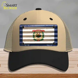 West Virginia Corrugated Flag Novelty License Plate Hat Mesh / Khaki|Black