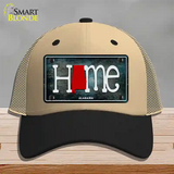 Alabama Home State Outline Novelty License Plate Hat Mesh / Khaki|Black