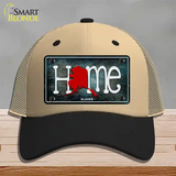 Alaska Home State Outline Novelty License Plate Hat Mesh / Khaki|Black