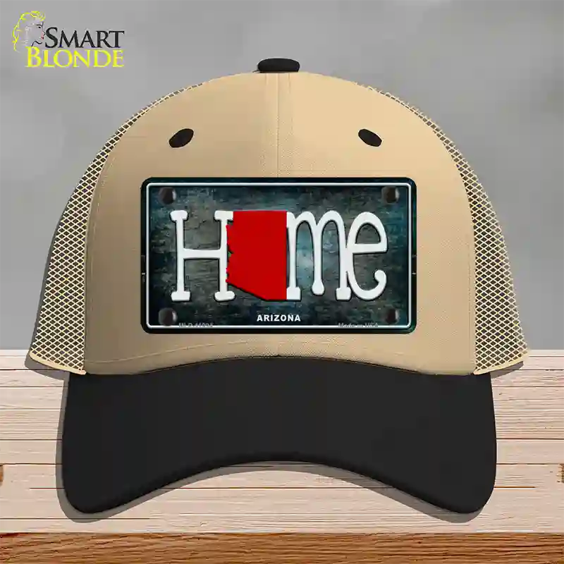 Arizona Home State Outline Novelty License Plate Hat Mesh / Khaki|Black