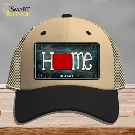 Colorado Home State Outline Novelty License Plate Hat Mesh / Khaki|Black