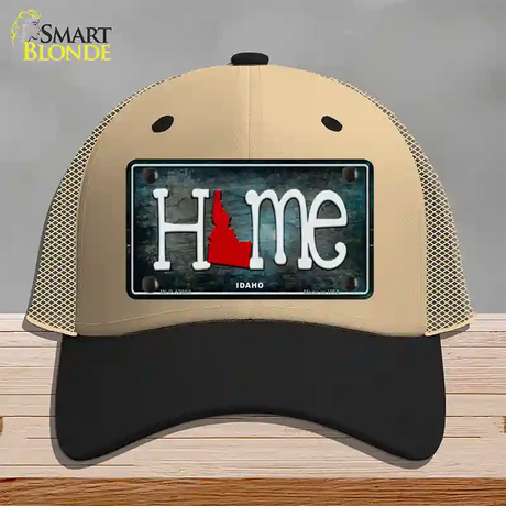 Idaho Home State Outline Novelty License Plate Hat Mesh / Khaki|Black