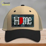 Indiana Home State Outline Novelty License Plate Hat Mesh / Khaki|Black