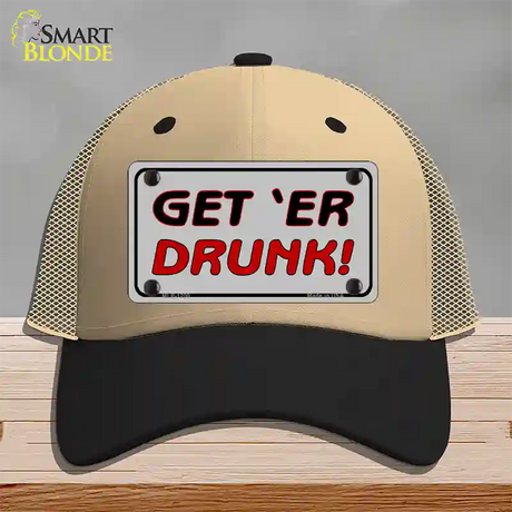 Get ER Drunk Novelty License Plate Hat Mesh / Khaki|Black