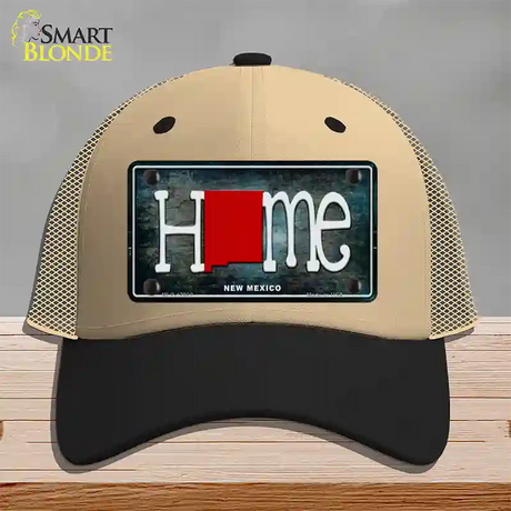 New Mexico Home State Outline Novelty License Plate Hat Mesh / Khaki|Black