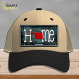 Oklahoma Home State Outline Novelty License Plate Hat Mesh / Khaki|Black