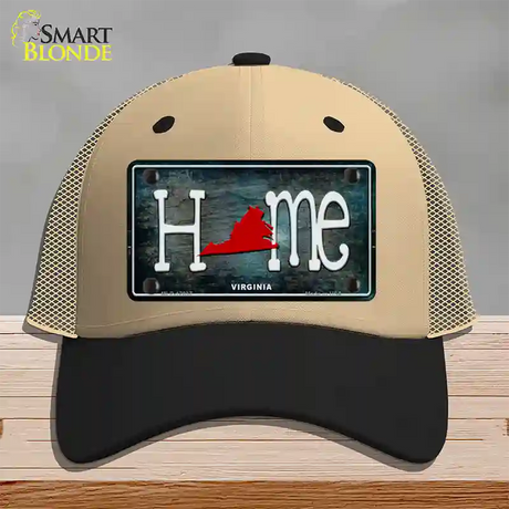 Virginia Home State Outline Novelty License Plate Hat Mesh / Khaki|Black