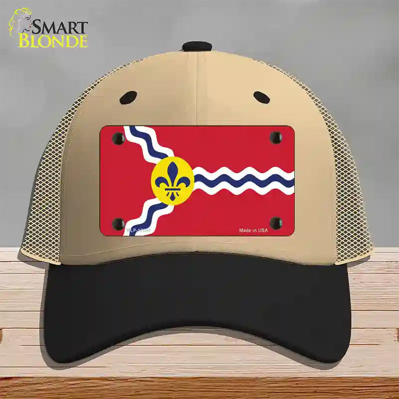 St. Louis State Flag Missouri Novelty License Plate Hat Mesh / Khaki|Black