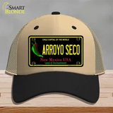 Arroyo Seco Black New Mexico Novelty License Plate Hat Mesh / Khaki|Black