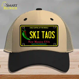 Ski Taos Black New Mexico Novelty License Plate Hat Mesh / Khaki|Black