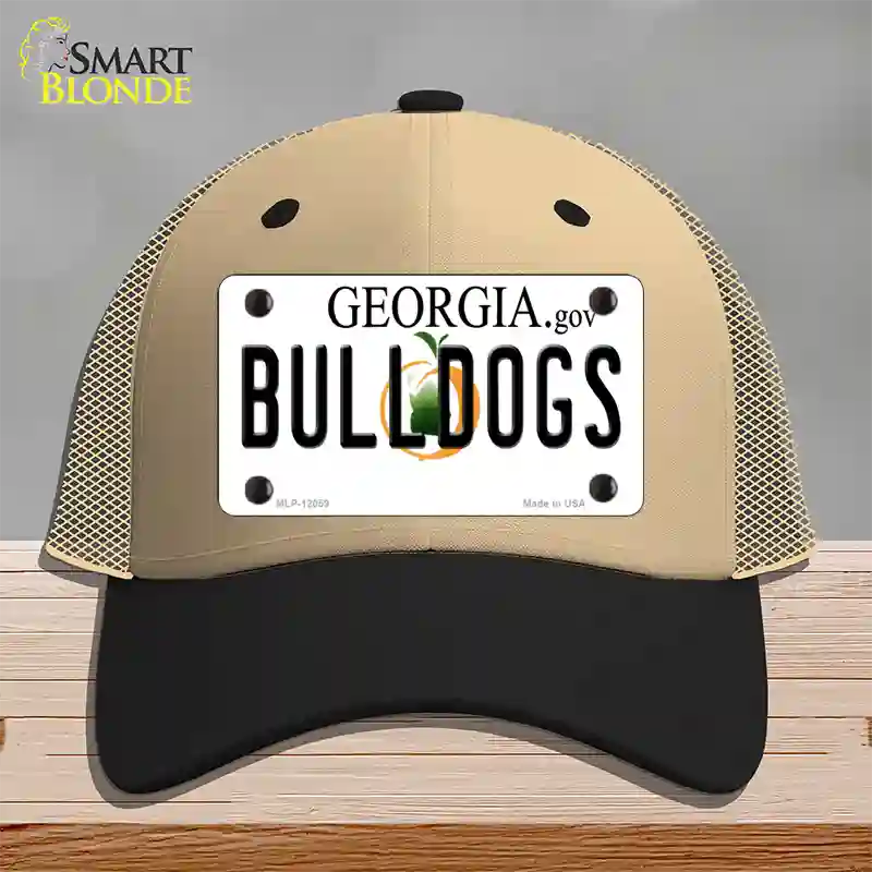 Georgia Bulldogs Novelty License Plate Hat Mesh / Khaki|Black