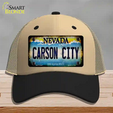 Nevada Carson City Novelty License Plate Hat Mesh / Khaki|Black