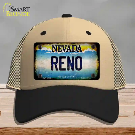 Nevada Reno Novelty License Plate Hat Mesh / Khaki|Black