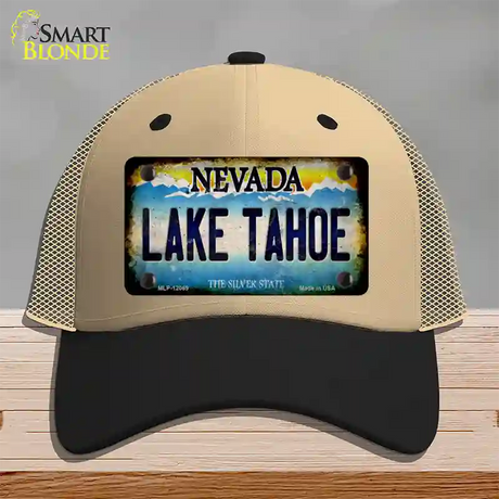 Nevada Lake Tahoe Novelty License Plate Hat Mesh / Khaki|Black