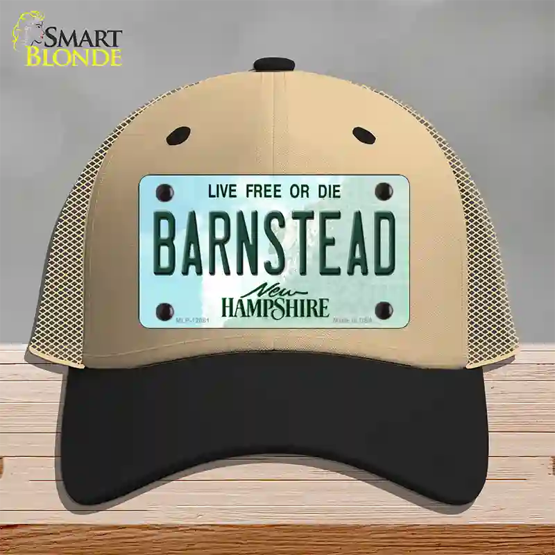 Barnstead New Hampshire State Novelty License Plate Hat Mesh / Khaki|Black