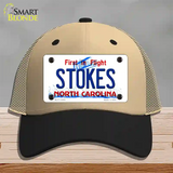 Stokes North Carolina State Novelty License Plate Hat Mesh / Khaki|Black