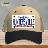 Huntersville North Carolina State Novelty License Plate Hat Mesh / Khaki|Black