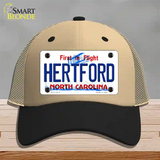 Hertford North Carolina State Novelty License Plate Hat Mesh / Khaki|Black