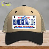 Roanoke Rapids North Carolina State Novelty License Plate Hat Mesh / Khaki|Black