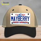 Mayberry North Carolina State Novelty License Plate Hat Mesh / Khaki|Black