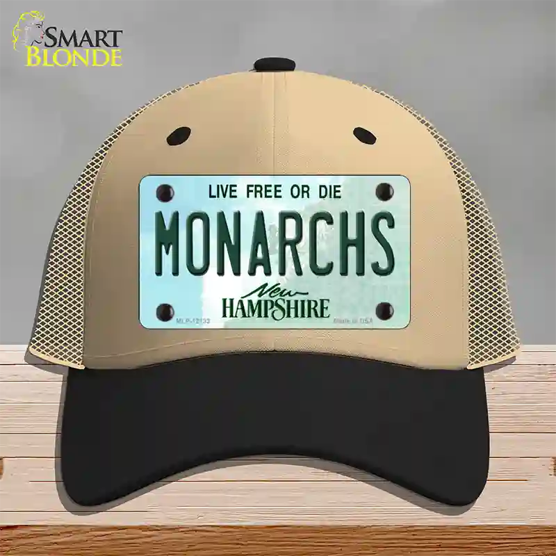 Monarchs New Hampshire Novelty License Plate Hat Mesh / Khaki|Black