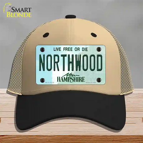 Northwood New Hampshire Novelty License Plate Hat Mesh / Khaki|Black