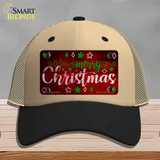 Merry Christmas Red Novelty License Plate Hat Mesh / Khaki|Black