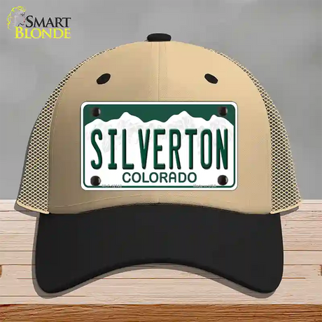 Silverton Colorado Novelty License Plate Hat Mesh / Khaki|Black