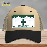 Marajuana Cross Colorado Novelty License Plate Hat Mesh / Khaki|Black