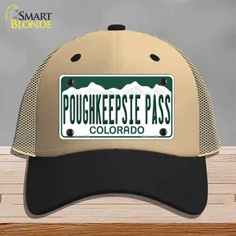 Poughkeepsie Pass Colorado Novelty License Plate Hat Mesh / Khaki|Black