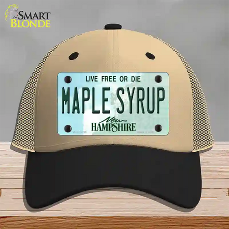 Maple Syrup New Hampshire Novelty License Plate Hat Mesh / Khaki|Black