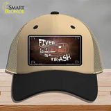 Fiver Trash Novelty License Plate Hat Mesh / Khaki|Black