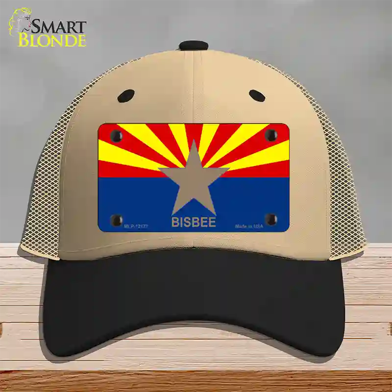 Bisbee Arizona Flag Novelty License Plate Hat Mesh / Khaki|Black