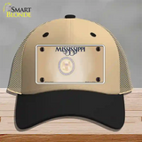 Mississippi Great Seal Blank Novelty License Plate Hat Mesh / Khaki|Black