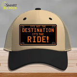 Its Not the Destination Novelty License Plate Hat Mesh / Khaki|Black