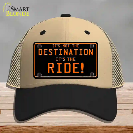 Its Not the Destination Novelty License Plate Hat Mesh / Khaki|Black