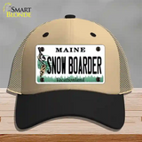 Snow Boarder Maine Novelty License Plate Hat Mesh / Khaki|Black