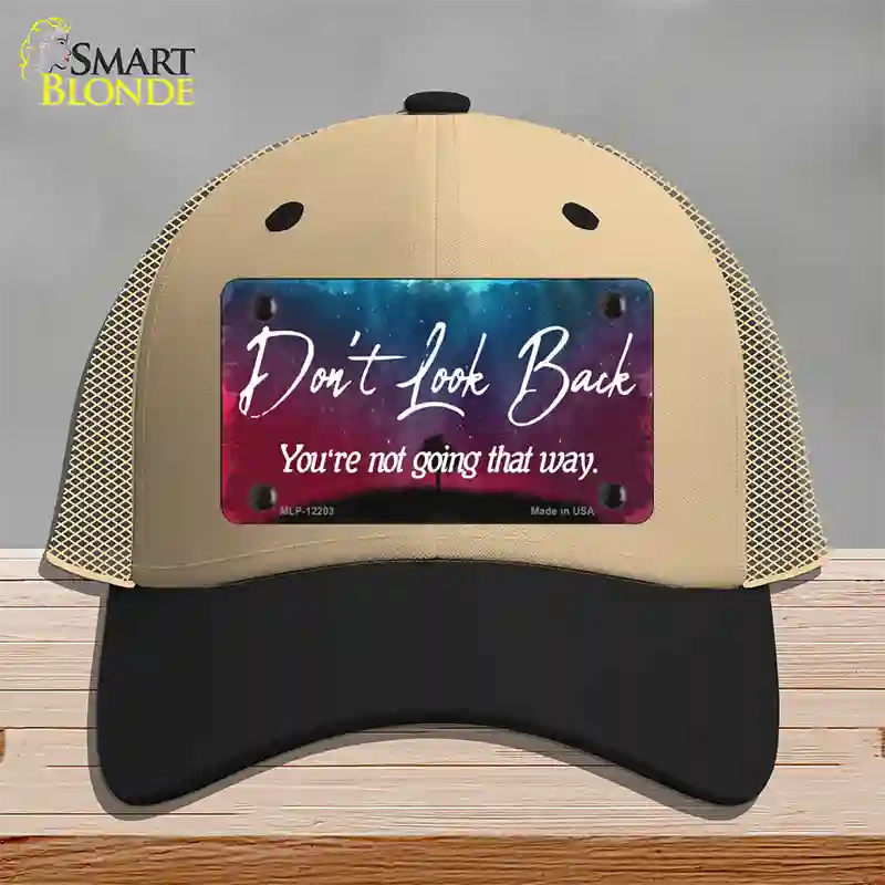 Dont Look Back Novelty License Plate Hat Mesh / Khaki|Black