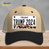 Trump 2024 Maryland Novelty License Plate Hat Mesh / Khaki|Black